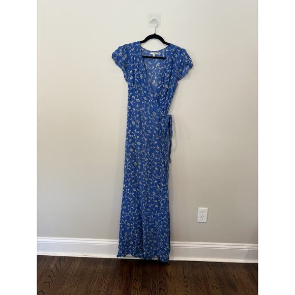 Amuse Society Revolve Summer Safari Maxi Dress Blue Coast Floral Cocktail S - Picture 4 of 10
